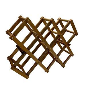 Vintage Hi-Mark Wooden Expandable Wine Rack Table Top